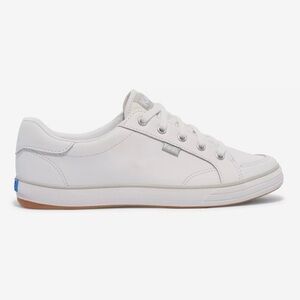 Keds | Center III Leather Lace Up | White Classic Understated Sneakers